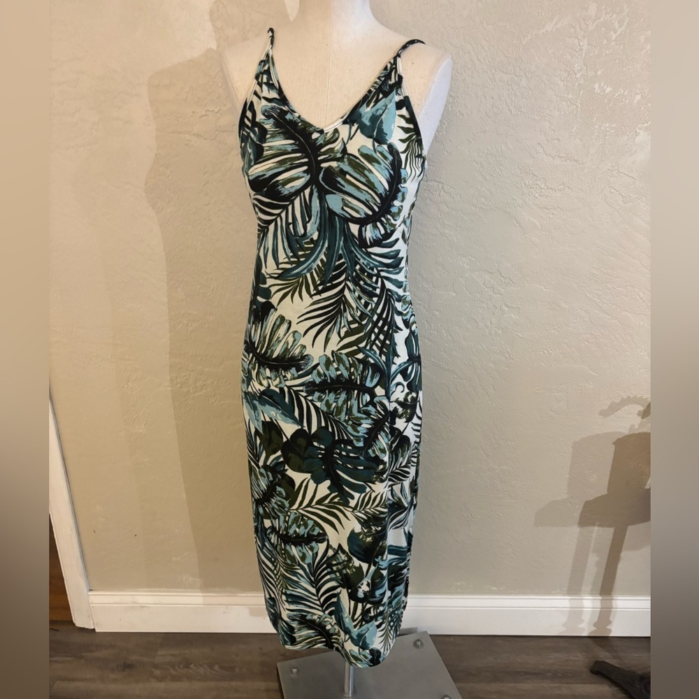Angie Tropical Print Sleeveless Dress Sz Med